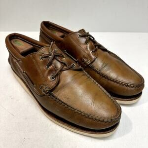 GOOD Rancourt & Co x Polo Ralph Lauren Natural Brown Boat Shoe Fleece Lined 12 D